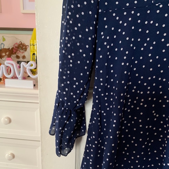 SHEIN Navy Dot Dress - Picture 9 of 10